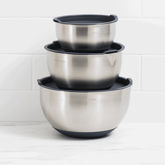 Mixwell Mixing Bowl with Lid Set 3pc Grey Kitchen Warehouse™